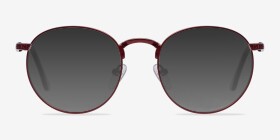 Basquiat Rouge Métal Montures de lunettes de vue d'EyeBuyDirect, with Tinted Lenses