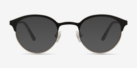 Fixate Black Golden Métal Montures de lunettes de vue d'EyeBuyDirect, with Tinted Lenses