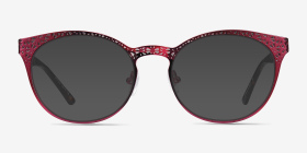 Lattice Red Purple Métal Montures de lunettes de vue d'EyeBuyDirect, with Tinted Lenses