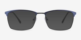 Signal Bleu Métal Montures de lunettes de vue d'EyeBuyDirect, with Tinted Lenses