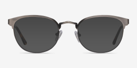 The Works Gunmetal Métal Montures de lunettes de vue d'EyeBuyDirect, with Tinted Lenses