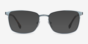 Dakota Bleu Métal Montures de lunettes de vue d'EyeBuyDirect, with Tinted Lenses