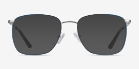 Reason Bleu marine  Métal Montures de lunettes de vue d'EyeBuyDirect, with Tinted Lenses