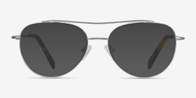 Max Argenté Métal Montures de lunettes de vue d'EyeBuyDirect, with Tinted Lenses