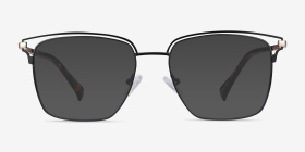 Hewitt Black Gold Métal Montures de lunettes de vue d'EyeBuyDirect, with Tinted Lenses