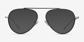 Cana Black  Silver Métal Montures de lunettes de vue d'EyeBuyDirect, with Tinted Lenses