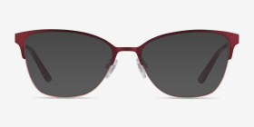 Marlena Burgundy  Rose Gold Métal Montures de lunettes de vue d'EyeBuyDirect, with Tinted Lenses