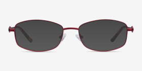 Maggie Burgundy Métal Montures de lunettes de vue d'EyeBuyDirect, with Tinted Lenses