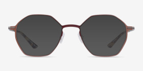 Alloy Brown & Gunmetal Titanium Montures de lunettes de vue d'EyeBuyDirect, with Tinted Lenses