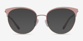 Gem Pink Rose Gold Métal Montures de lunettes de vue d'EyeBuyDirect, with Tinted Lenses