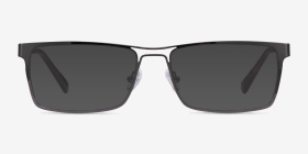 Biloxi Dark Gunmetal Métal Montures de lunettes de vue d'EyeBuyDirect, with Tinted Lenses