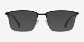 Example Black  Gold Métal Montures de lunettes de vue d'EyeBuyDirect, with Tinted Lenses