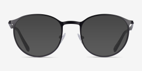 Gondola Matte Black Green Métal Montures de lunettes de vue d'EyeBuyDirect, with Tinted Lenses