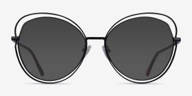 Stardust Matte Black Métal Montures de lunettes de vue d'EyeBuyDirect, with Tinted Lenses