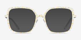 Althea Yellow Floral Métal Montures de lunettes de vue d'EyeBuyDirect, with Tinted Lenses