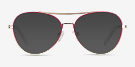 Sparkle Gradient Red Métal Montures de lunettes de vue d'EyeBuyDirect, with Tinted Lenses