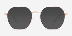 Aiko Matte Rose Gold Métal Montures de lunettes de vue d'EyeBuyDirect, with Tinted Lenses