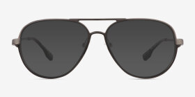 Torque Matte Gunmetal Aluminium-alloy Montures de lunettes de vue d'EyeBuyDirect, with Tinted Lenses