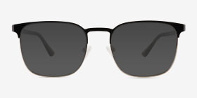 Whir Black Silver Métal Montures de lunettes de vue d'EyeBuyDirect, with Tinted Lenses