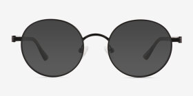 Turn Matte Black Métal Montures de lunettes de vue d'EyeBuyDirect, with Tinted Lenses