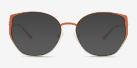 Deven Gradient Matte Orange Métal Montures de lunettes de vue d'EyeBuyDirect, with Tinted Lenses