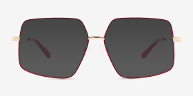 Rune Rouge Métal Montures de lunettes de vue d'EyeBuyDirect, with Tinted Lenses