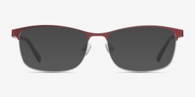 Ashlyn Rouge Métal Montures de lunettes de vue d'EyeBuyDirect, with Tinted Lenses