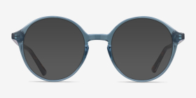 Malkin Bleu Plastique Montures de lunettes de vue d'EyeBuyDirect, with Tinted Lenses