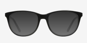 Anahi Noir Acétate Montures de lunettes de vue d'EyeBuyDirect, with Tinted Lenses