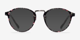 Small Chillax Red/Floral Plastique Montures de lunettes de vue d'EyeBuyDirect, with Tinted Lenses