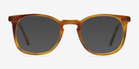 Shade Cinnamon Plastique Montures de lunettes de vue d'EyeBuyDirect, with Tinted Lenses