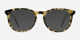 Aura Havana Tortoise Plastique Montures de lunettes de vue d'EyeBuyDirect, with Tinted Lenses