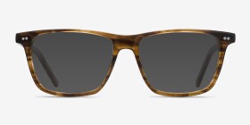 Default Brown Striped Acétate Montures de lunettes de vue d'EyeBuyDirect, with Tinted Lenses