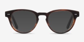 Oversea  Brown Striped  Acétate Montures de lunettes de vue d'EyeBuyDirect, with Tinted Lenses