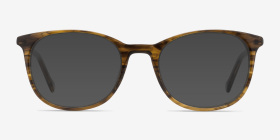 Peppermint Brun Acétate Montures de lunettes de vue d'EyeBuyDirect, with Tinted Lenses