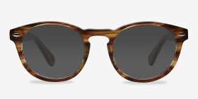 The Loop Brown Striped Acétate Montures de lunettes de vue d'EyeBuyDirect, with Tinted Lenses