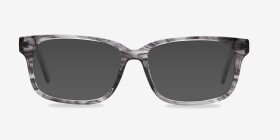 Edit Clear Gray Acétate Montures de lunettes de vue d'EyeBuyDirect, with Tinted Lenses