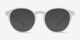 Bright Side Clear White Plastique Montures de lunettes de vue d'EyeBuyDirect, with Tinted Lenses