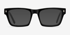 Mike Noir Acétate Montures de lunettes de vue d'EyeBuyDirect, with Tinted Lenses