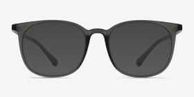 Cheer Matte Ash Plastique Montures de lunettes de vue d'EyeBuyDirect, with Tinted Lenses
