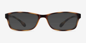 Versus Matte Tortoise Plastique Montures de lunettes de vue d'EyeBuyDirect, with Tinted Lenses