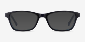 Shallows Bleu Acétate Montures de lunettes de vue d'EyeBuyDirect, with Tinted Lenses