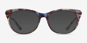 Mariposa Fleuries Acétate Montures de lunettes de vue d'EyeBuyDirect, with Tinted Lenses