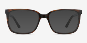 Formula Brown Striped Acétate Montures de lunettes de vue d'EyeBuyDirect, with Tinted Lenses