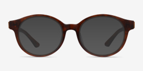 Amata Brun Acétate Montures de lunettes de vue d'EyeBuyDirect, with Tinted Lenses