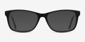 Annett Noir Acétate Montures de lunettes de vue d'EyeBuyDirect, with Tinted Lenses