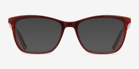 Hedera Burgundy Orange Acétate Montures de lunettes de vue d'EyeBuyDirect, with Tinted Lenses