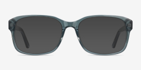 Tobias Clear Gray Acétate Montures de lunettes de vue d'EyeBuyDirect, with Tinted Lenses