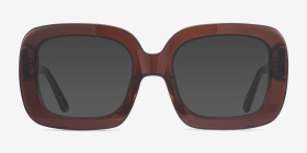 Gloria Brun Acétate Montures de lunettes de vue d'EyeBuyDirect, with Tinted Lenses