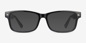 Persisto Noir Plastique Montures de lunettes de vue d'EyeBuyDirect, with Tinted Lenses
